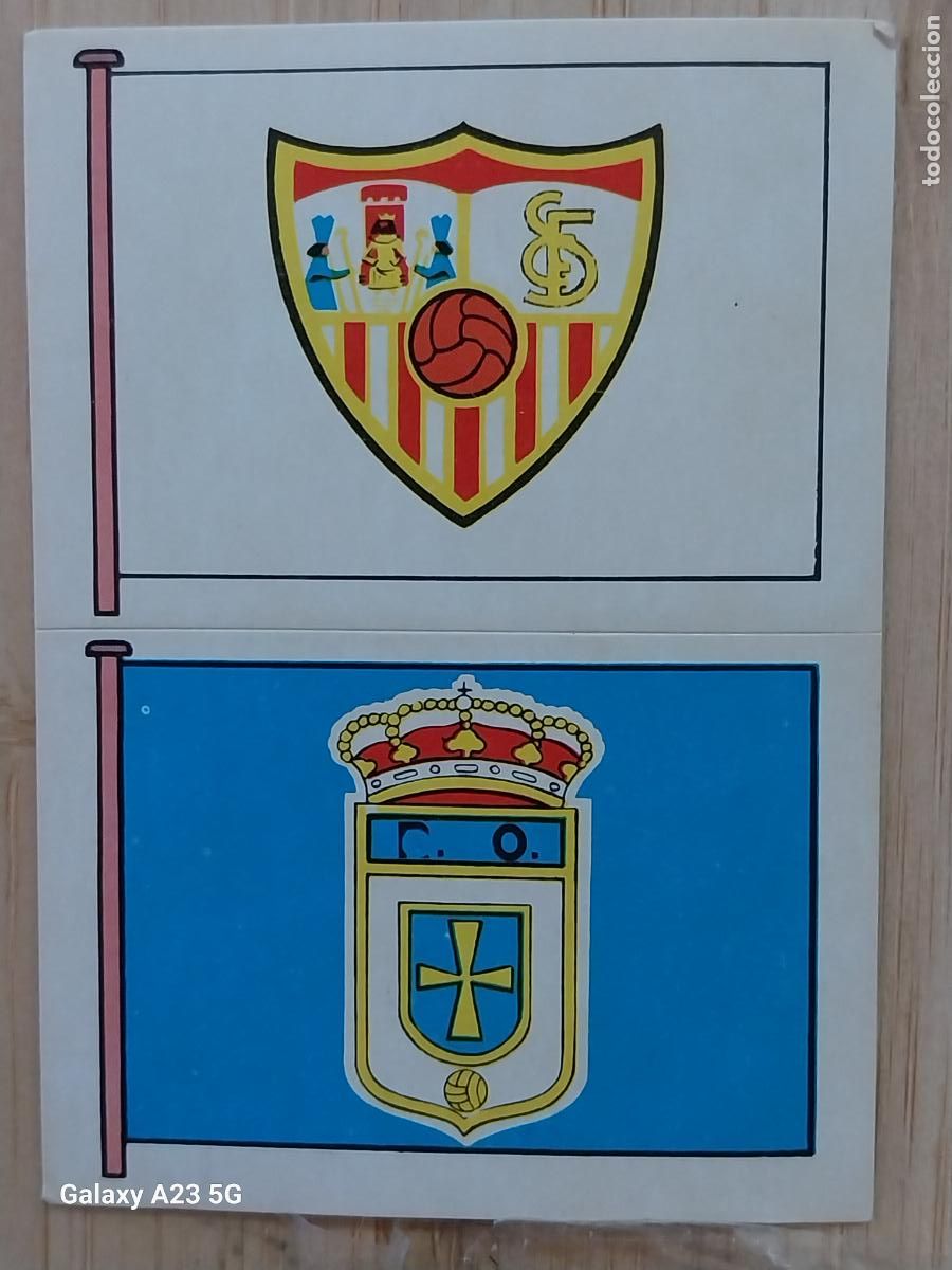 Cartes &agrave; collectionner de Football: SEVILLA - OVIEDO ESCUDO ** CROMO 252 - 177 ED MAGA A&Ntilde;O 1975 LIGA 75 76 SIN PEGAR NUNCA