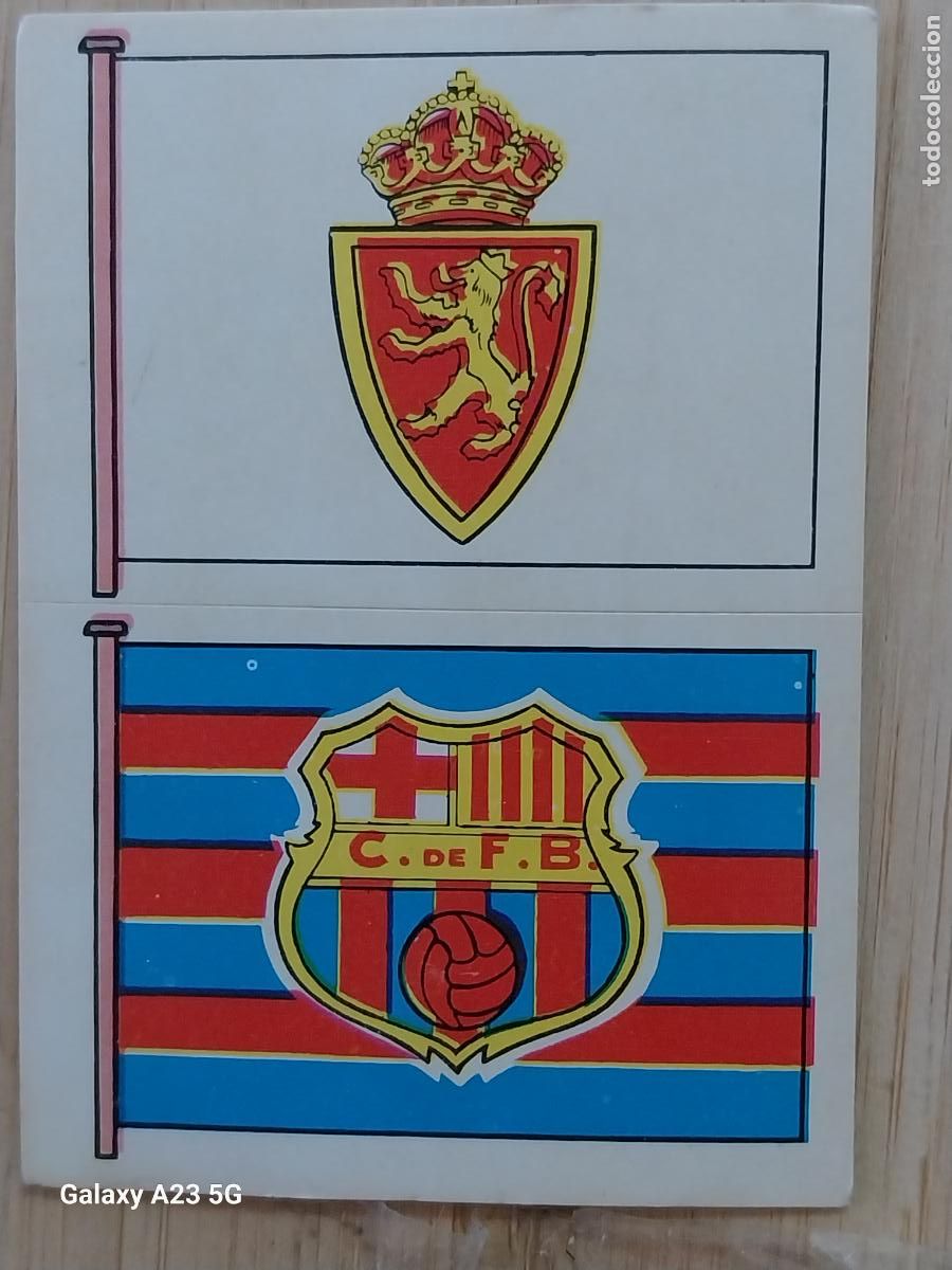Cartes &agrave; collectionner de Football: ZARAGOZA - BARCELONA ESCUDO ** CROMO 202- 52 ED MAGA A&Ntilde;O 1975 LIGA 75 76 SIN PEGAR NUNCA