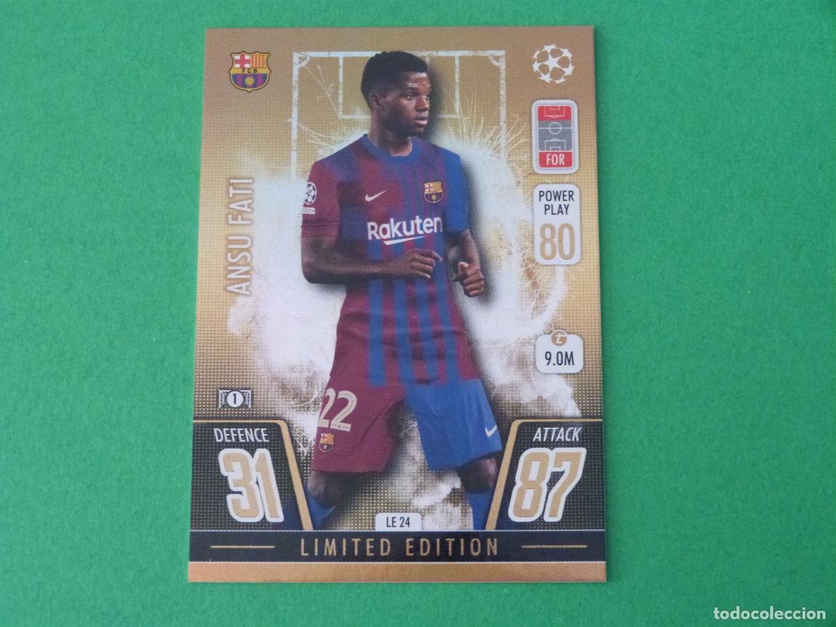 Cromos de f&uacute;tbol: TRADING CARD FUTBOL ANSU FATI FC BARCELONA LIMITED CHAMPIONS LEAGUE MATCH ATTAX 2021-2022/21-22 TOPP