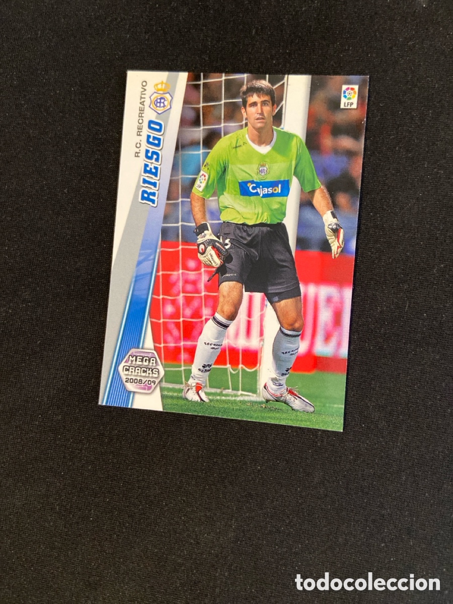 Fu&szlig;ball-Sticker: RIESGO 462 NUEVO FICHAJE (RECREATIVO HUELVA) PANINI MEGACRACKS 2008-2009 08 09 CROMO CARTA M-5