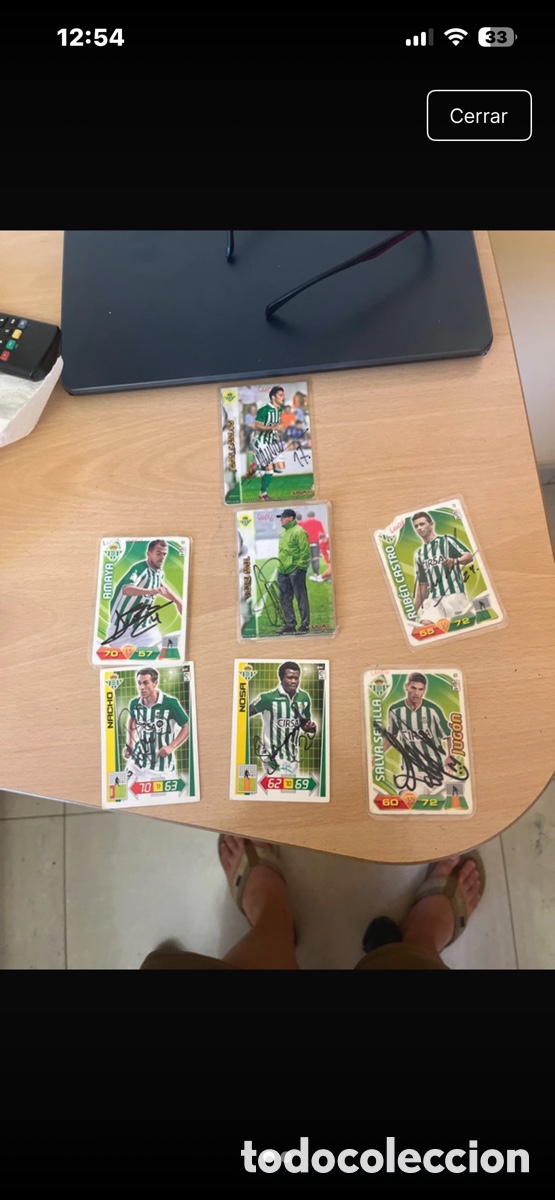 Cromos de f&uacute;tbol: cartas betis firmadas