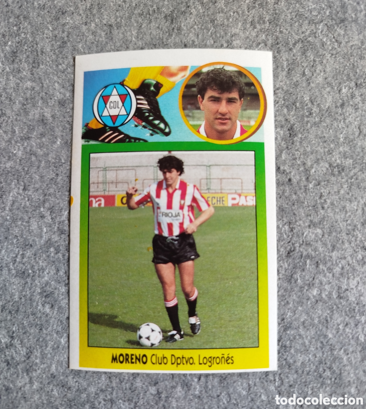 Cromos de f&uacute;tbol: ADHESIVO MORENO LOGRO&Ntilde;&Eacute;S LIGA 93 94 1993 1994 ESTE SIN PEGAR NUNCA PEGADO CROMO