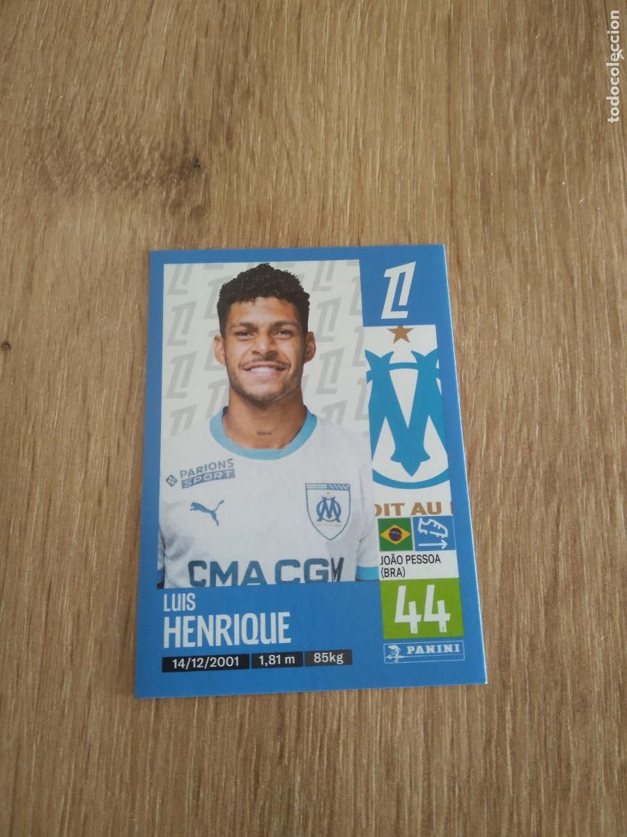 Cromos de f&uacute;tbol: 232 LUIS HENRIQUE OLYMPIQUE MARSELLA CROMO FUTBOL PANINI LIGUE 1 FOOT 24-25 LIGA FRANCIA 2024-2025