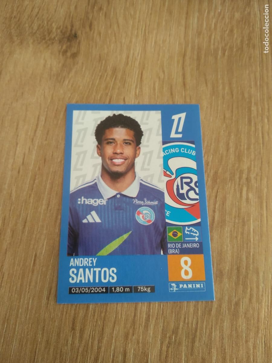 Cromos de f&uacute;tbol: 478 ANDREY SANTOS STRASBOURG CROMO FUTBOL PANINI LIGUE 1 FOOT 24-25 LIGA FRANCIA 2024-2025