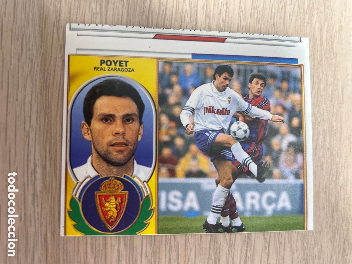 Cromos de f&uacute;tbol: POYET REAL ZARAGOZA ERROR DE CORTE LIGA ESTE 1996 1997 96 97 NUNCA PEGADO SIN PEGAR