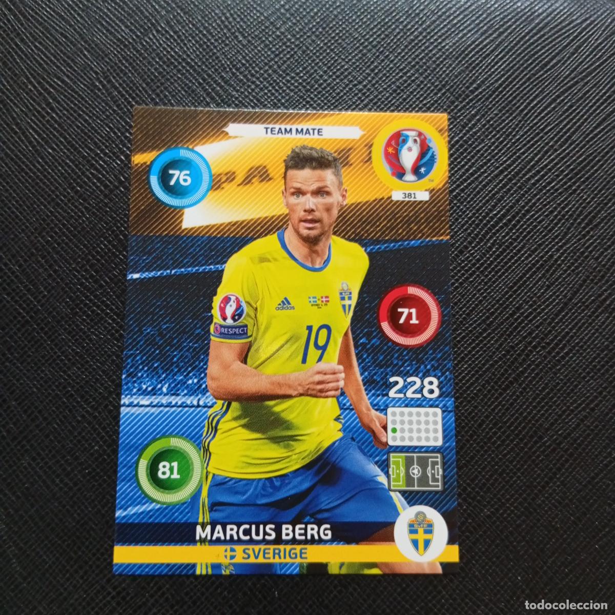 Cromos de f&uacute;tbol: 381 BERG SUECIA PANINI ADRENALYN FRANCIA EURO 2016 FUTBOL EUROCOPA 16 - A148 PG3