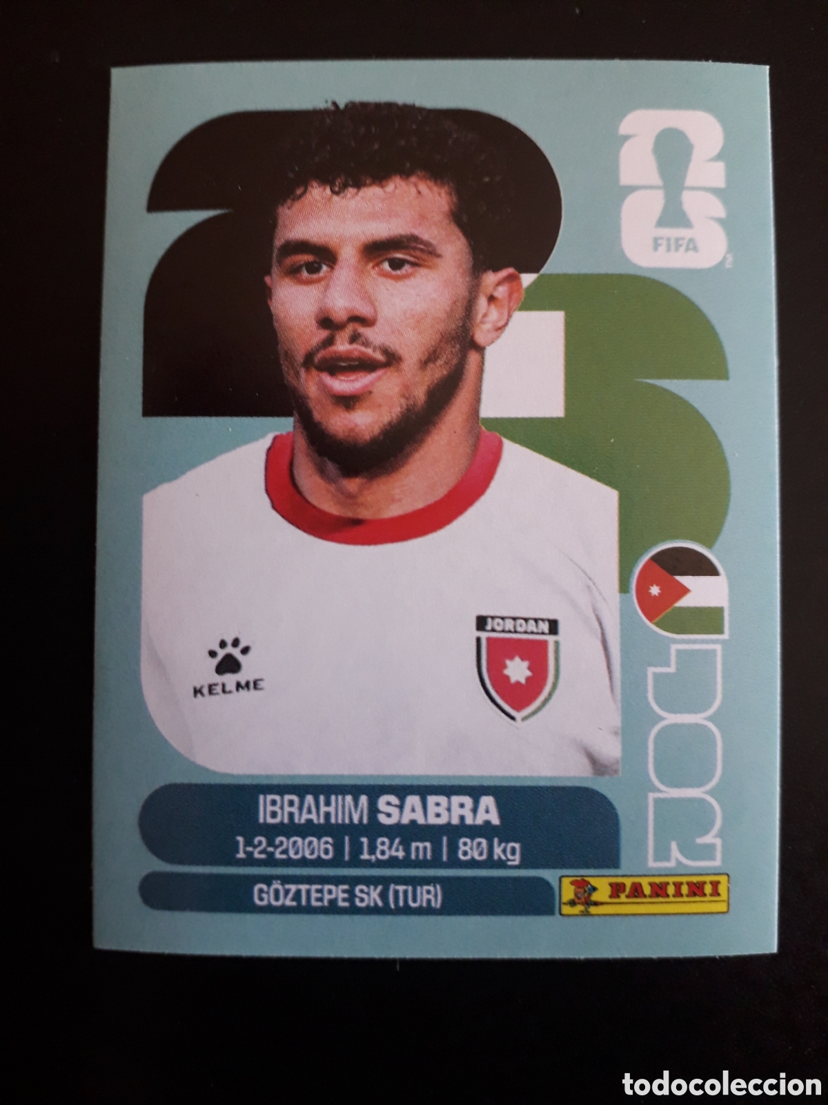Fu&szlig;ball-Sticker: SABRA JORDANIA JOR 20 MUNDIAL F&Uacute;TBOL 2026 FIFA WORLD CUP PANINI SIN PEGAR PEDIDO M&Iacute;NIMO 3&euro;.