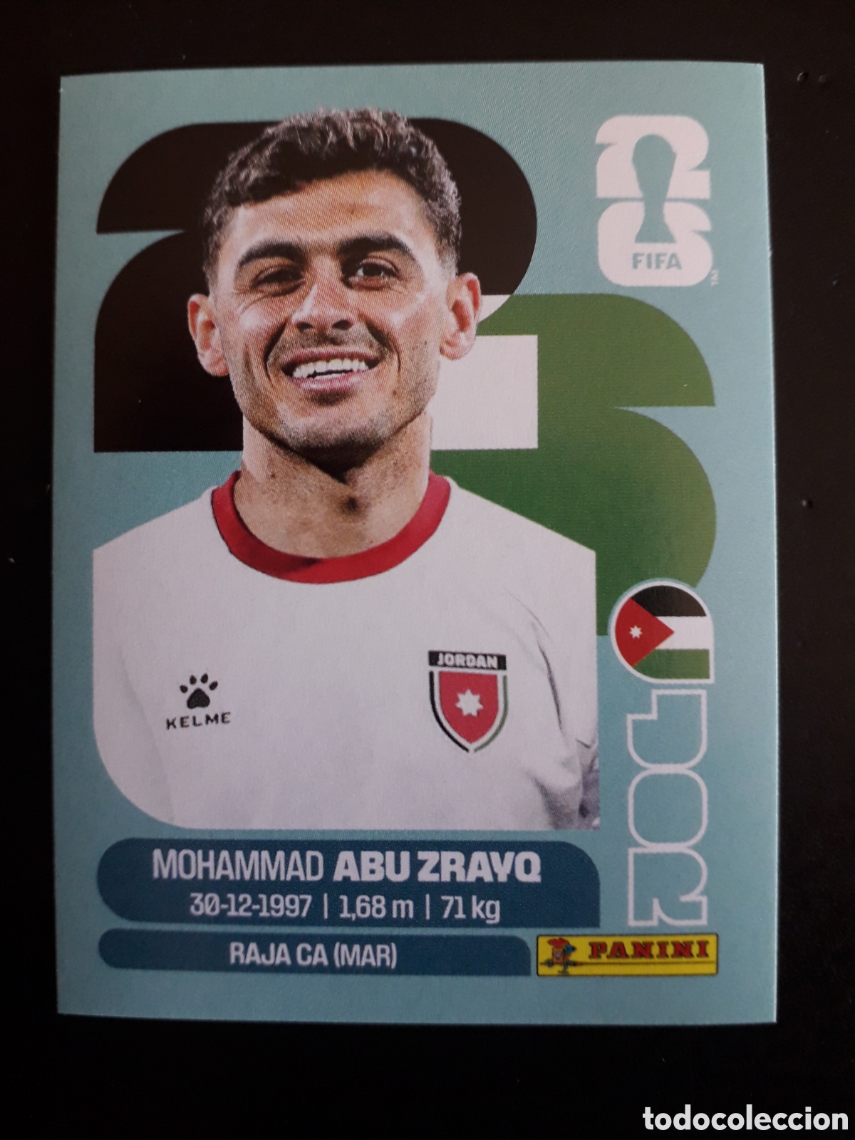 Fu&szlig;ball-Sticker: ABU ZRAVQ JORDANIA JOR 19 MUNDIAL F&Uacute;TBOL 2026 FIFA WORLD CUP PANINI SIN PEGAR PEDIDO M&Iacute;NIMO 3&euro;