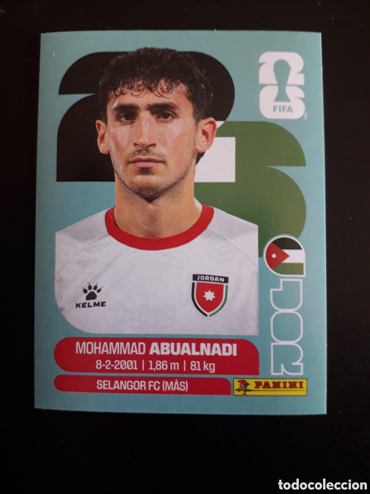 Fu&szlig;ball-Sticker: ABUALNADI JORDANIA JOR 8 MUNDIAL F&Uacute;TBOL 2026 FIFA WORLD CUP PANINI SIN PEGAR PEDIDO M&Iacute;NIMO 3&euro;
