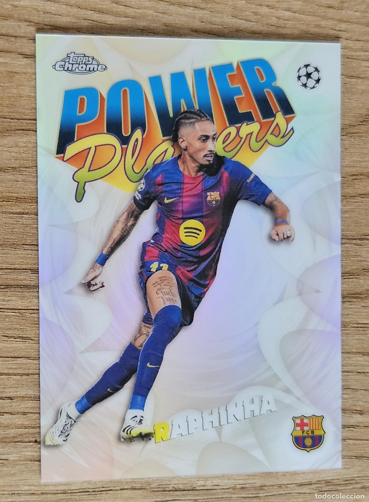 Figurine di Calcio: Raphinha (Barcelona). Cromo Topps Chrome UEFA Champions League 2025-2026 (25-26). Power Players