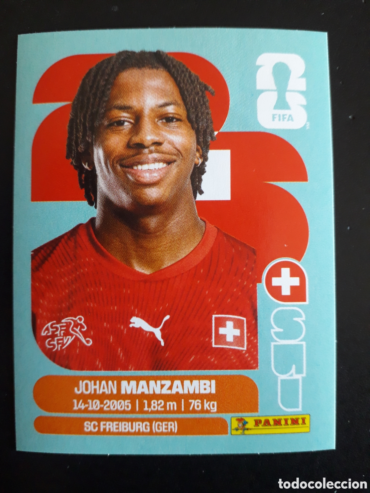 Cromos de f&uacute;tbol: MANZAMBI SUIZA SUI 15 MUNDIAL F&Uacute;TBOL 2026 FIFA WORLD CUP PANINI SIN PEGAR PEDIDO M&Iacute;NIMO 3&euro;