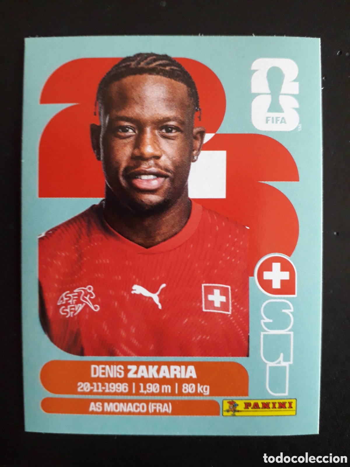 Cromos de f&uacute;tbol: ZAKARIA SUIZA SUI 10 MUNDIAL F&Uacute;TBOL 2026 FIFA WORLD CUP PANINI SIN PEGAR PEDIDO M&Iacute;NIMO 3&euro;