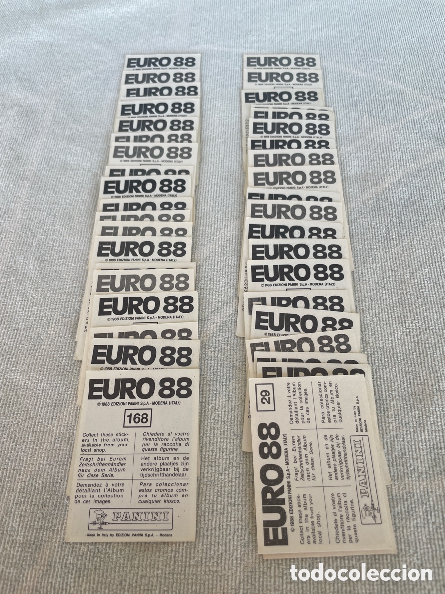 Fu&szlig;ball-Sticker: EURO 88 Lote de 47 cromos sin repetir