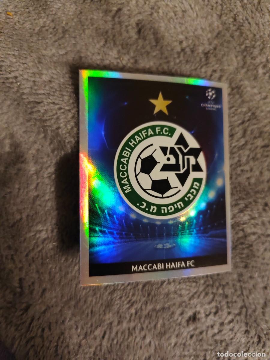 Football Stickers: 56 CHAMPIONS LEAGUE 09 10 PANINI ESCUDO LOGO MACCABI HAIFA FC 2009 2010 UCL AAA