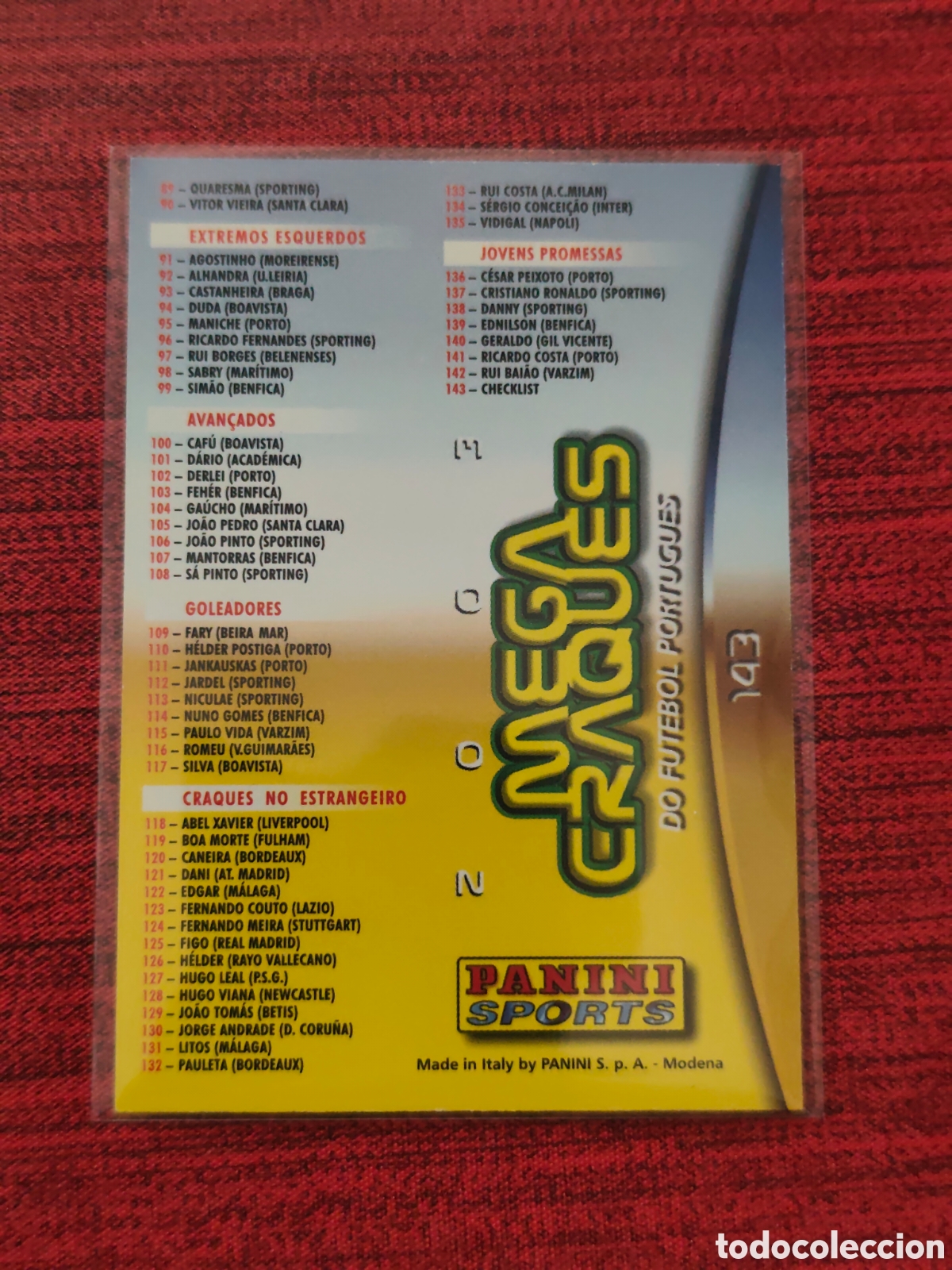 Fu&szlig;ball-Sticker: ROOKIE CRISTIANO RONALDO (SPORTING) CHECK LIST MEGA CRAQUES 2003