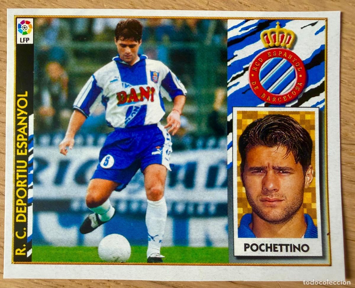 Fu&szlig;ball-Sticker: POCHETTINO ESPANYOL ESPA&Ntilde;OL 97 98 1997 1998 LIGA EDICIONES ESTE RECORTADO STICKER