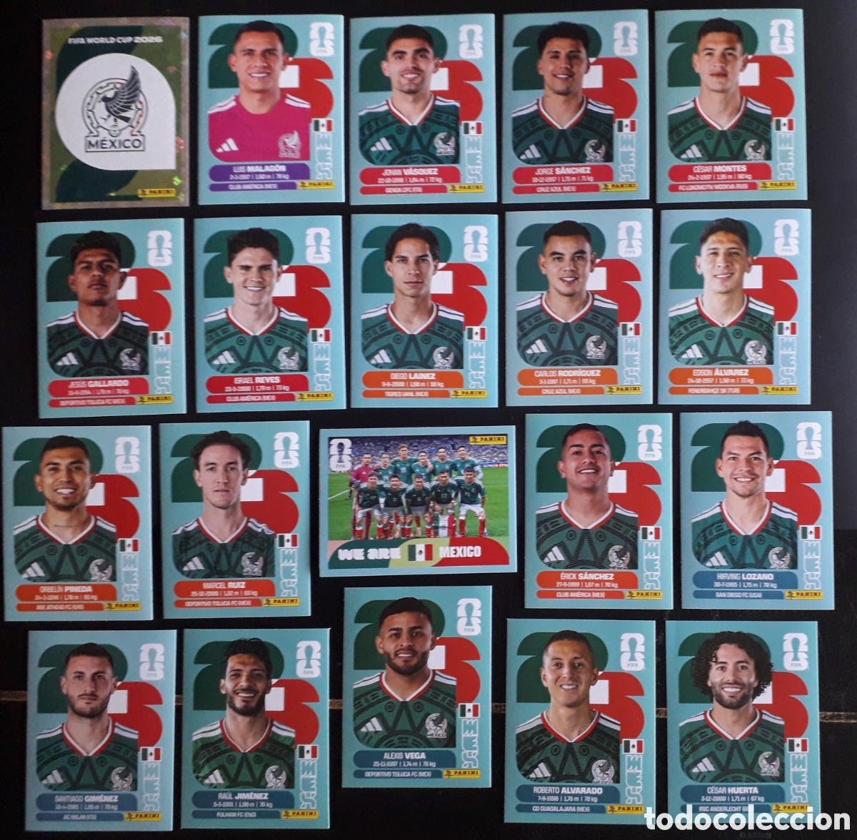 Figurine di Calcio: 20 CROMOS M&Eacute;XICO EQUIPO COMPLETO MUNDIAL F&Uacute;TBOL 2026 FIFA WORLD CUP PANINI SIN PEGAR