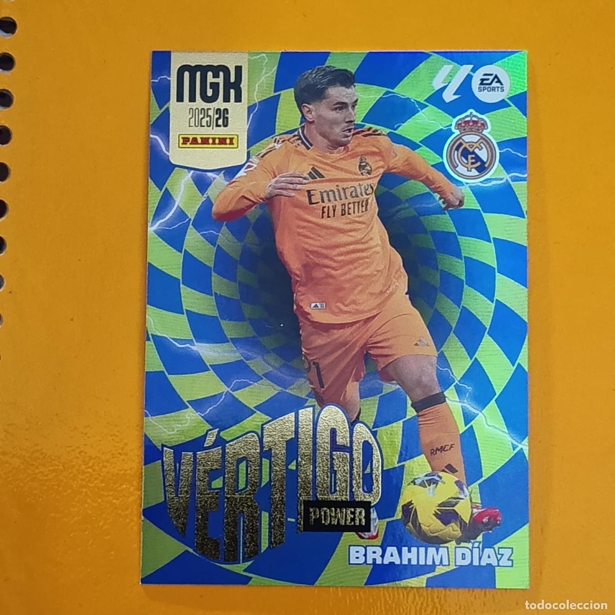Cromos de f&uacute;tbol: 381 BRAHIM D&Iacute;AZ. V&Eacute;RTIGO POWER. REAL MADRID. MEGACRACKS 2025-26. PANINI