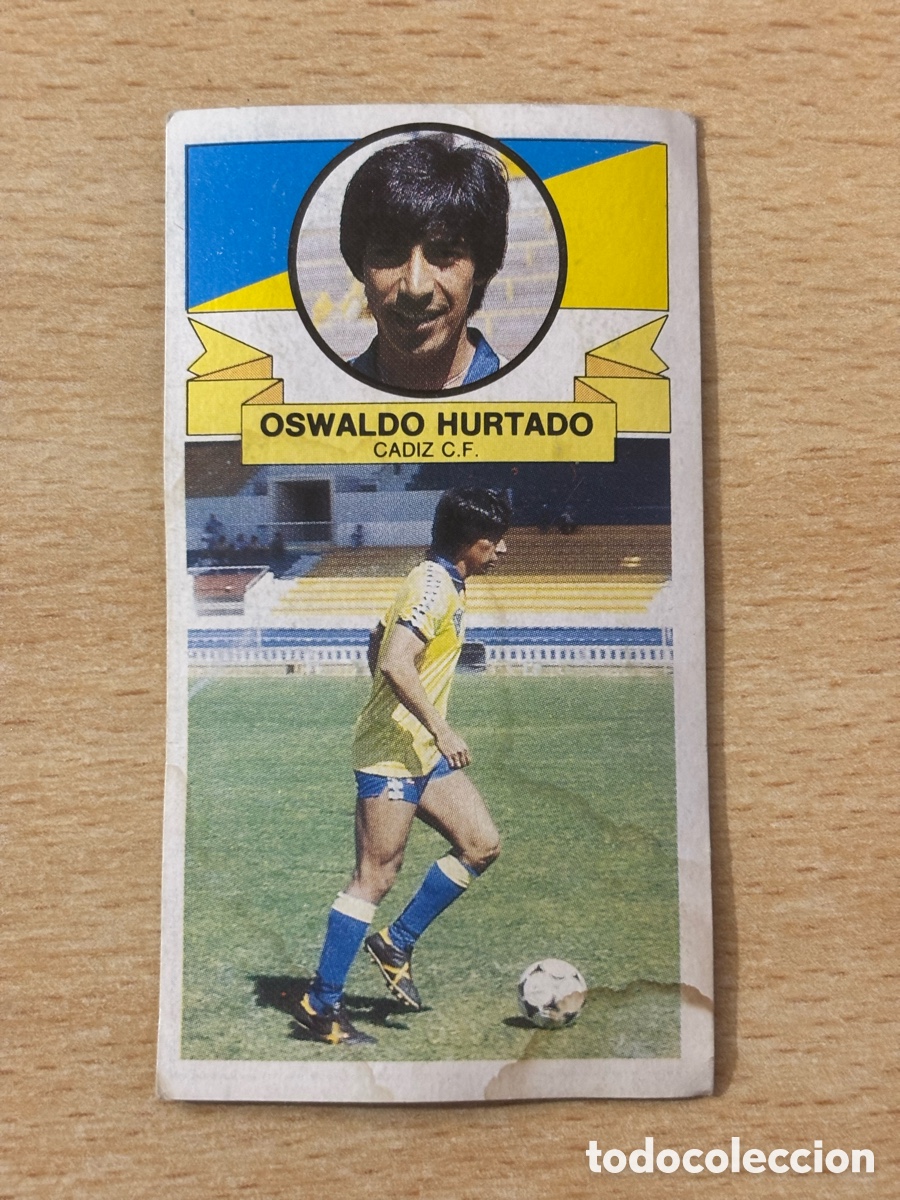 Fu&szlig;ball-Sticker: Oswaldo Hurtado Fichaje 38 Cadiz CF Ediciones Este 85-86 1985-1986 sin pegar ver fotos