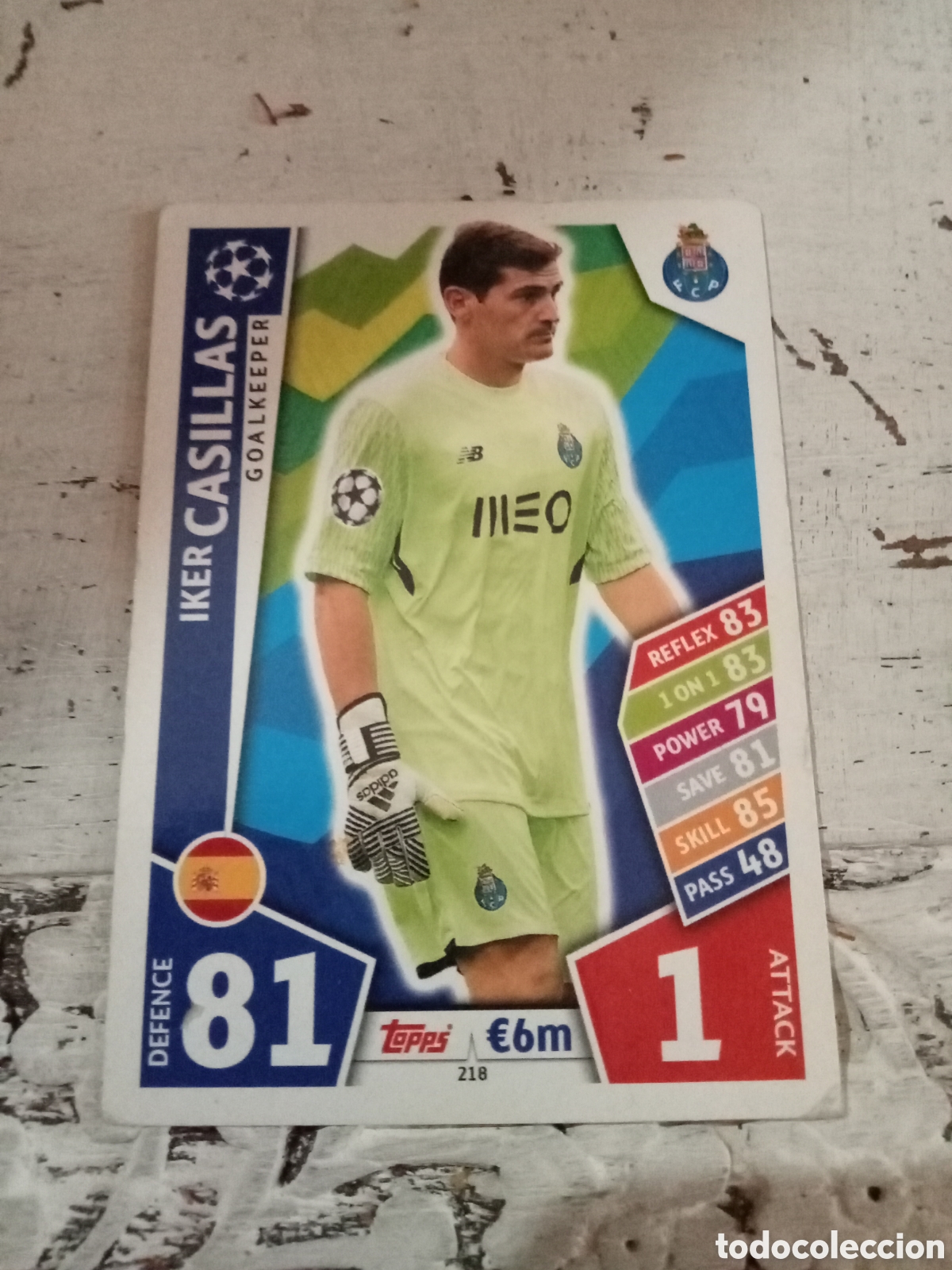 Cromos de f&uacute;tbol: Cromo 218 Iker casillas Topps Match Attax Champions League 2017-18