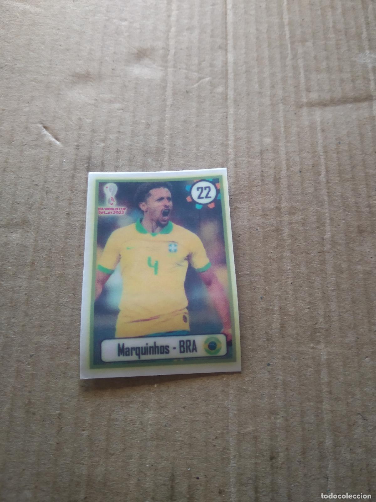 Cartes &agrave; collectionner de Football: 22 MARQUINHOS BRASIL CROMO FUTBOL MUNDIAL 2022 WORLD CUP EDITADO EN BRASIL
