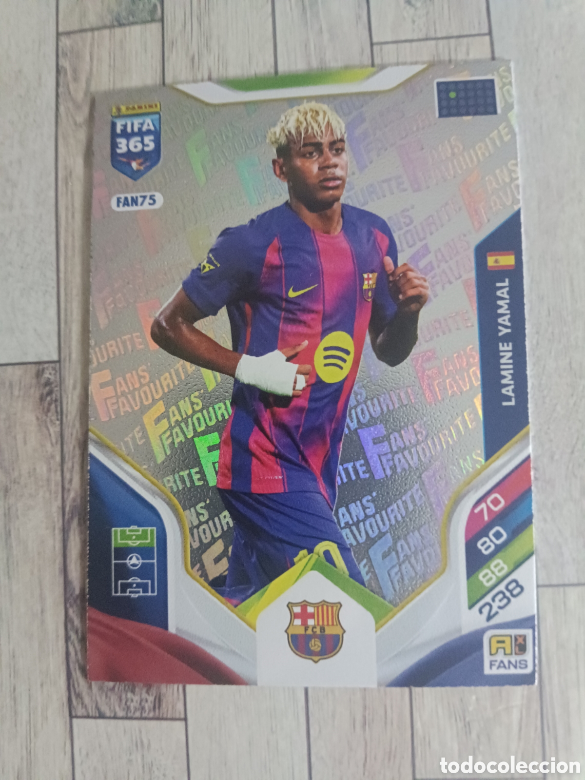 Cartes &agrave; collectionner de Football: FAN75 LAMINE YAMAL BARCELONA FANS' FAVOURITE FAN 75 ADRENALYN XL FIFA 365 PANINI 2026