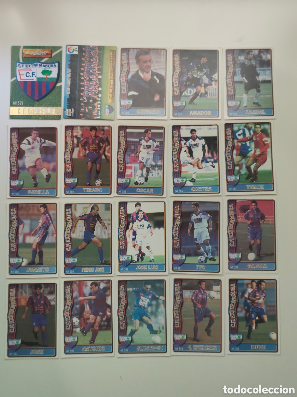 Cromos de f&uacute;tbol: 20 CARDS EXTREMADURA MUNDICROMO 1996 1997 #