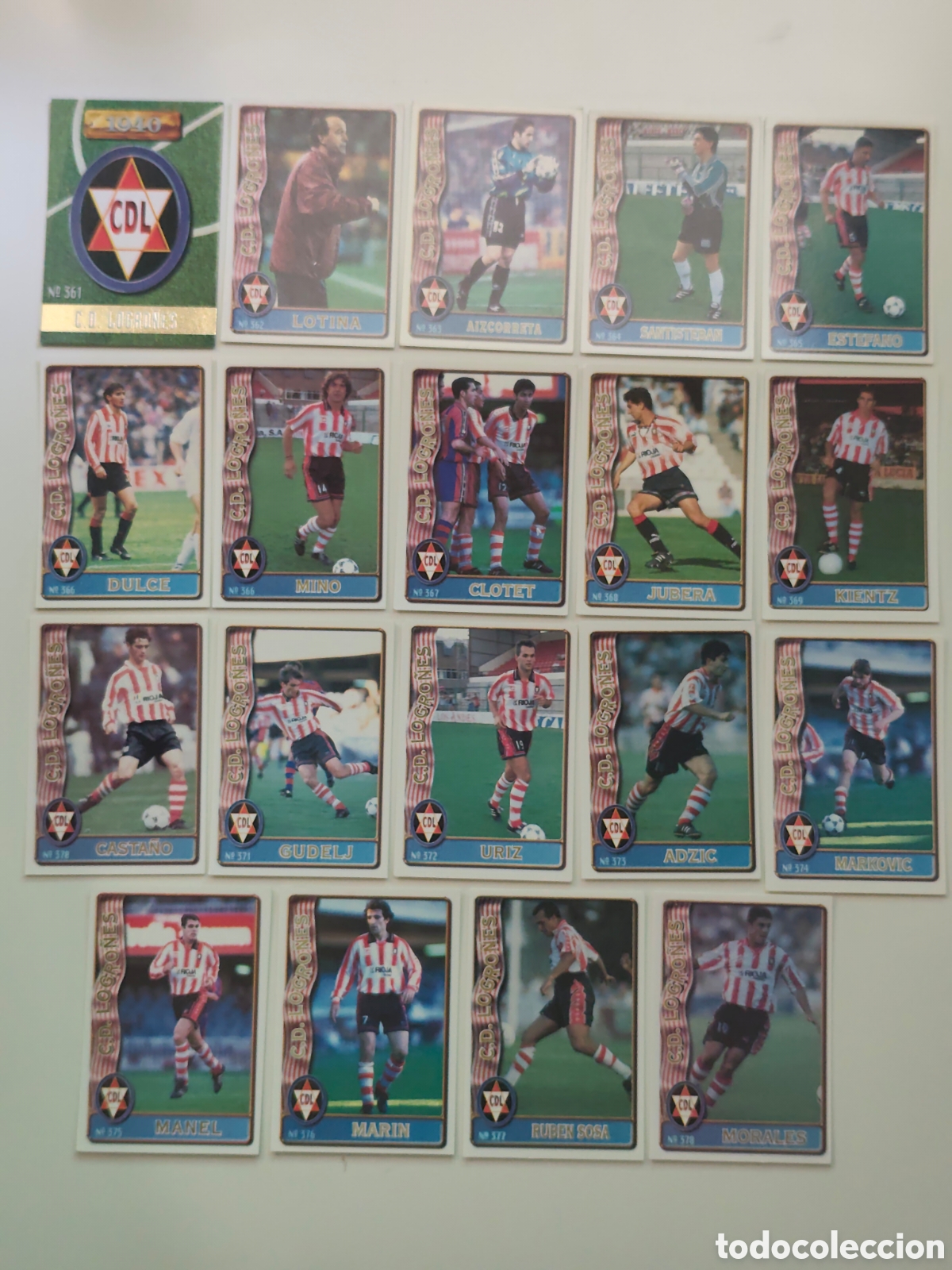 Cromos de f&uacute;tbol: 19 CARDS LOGRO&Ntilde;&Eacute;S MUNDICROMO 1996 1997 #