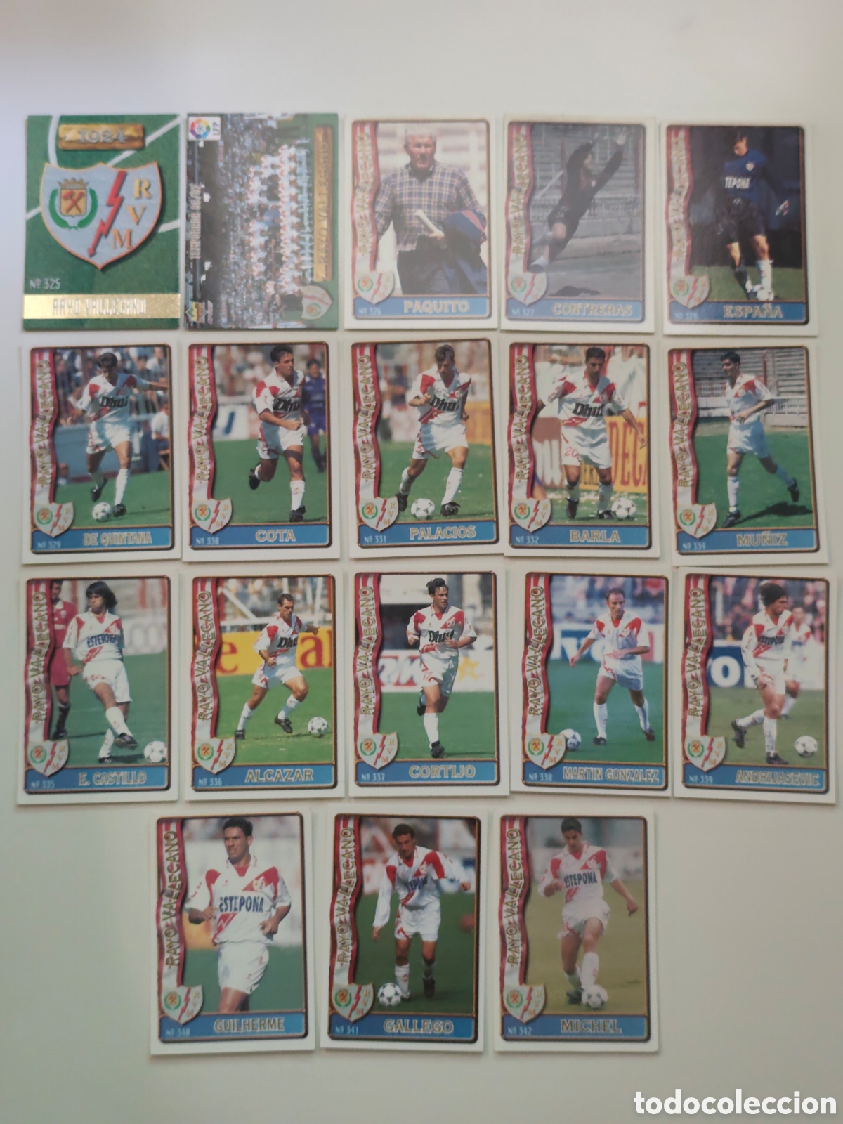 Cromos de f&uacute;tbol: 18 CARDS RAYO VALLECANO MUNDICROMO 1996 1997 #
