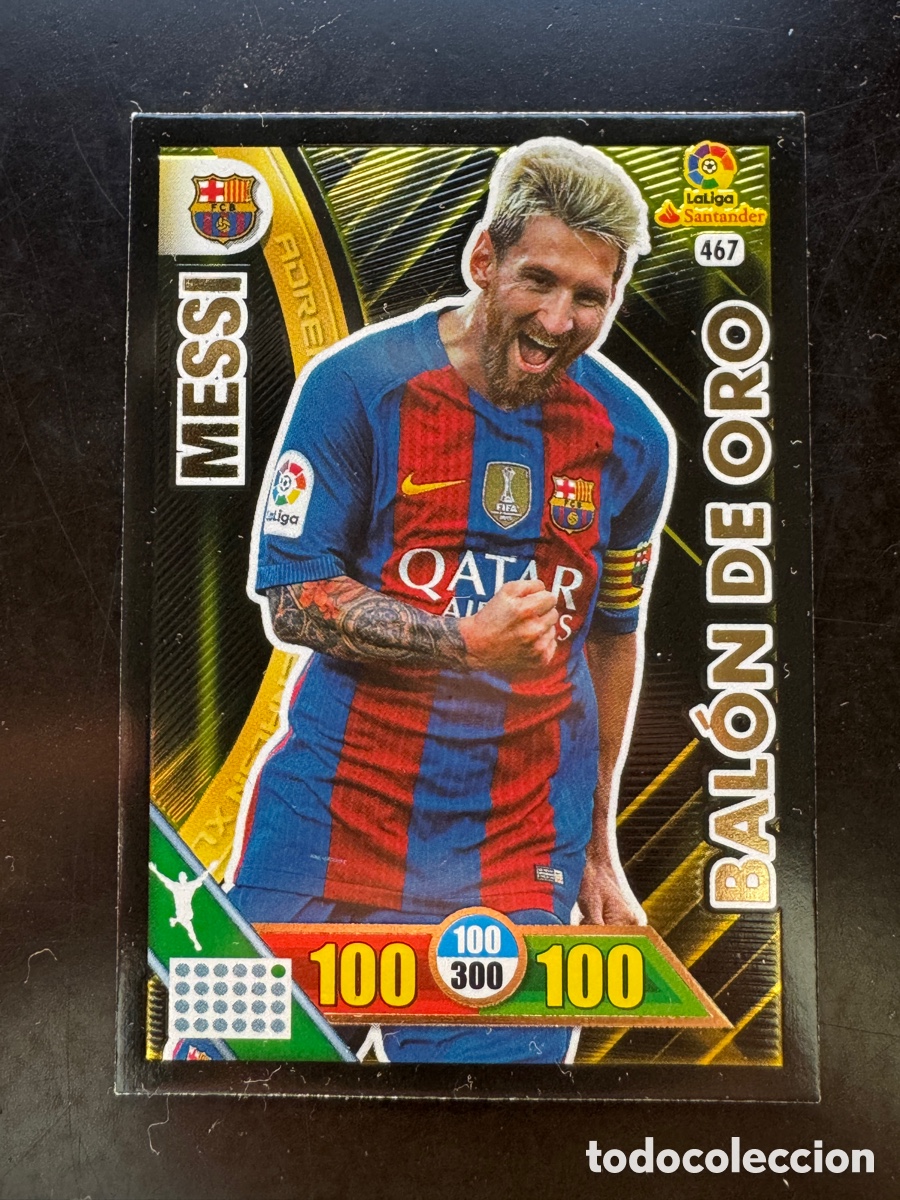 Cromos de f&uacute;tbol: Messi Bal&oacute;n de Oro Barcelona Adrenalyn 2016/17