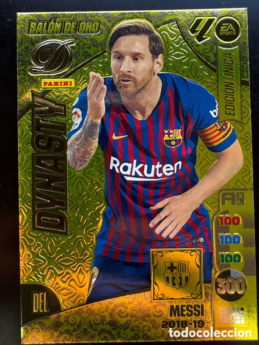 Cromos de f&uacute;tbol: Messi Dynasty Edici&oacute;n &Uacute;nica Bal&oacute;n de Oro 2018/19 Barcelona Adrenalyn 2024/25