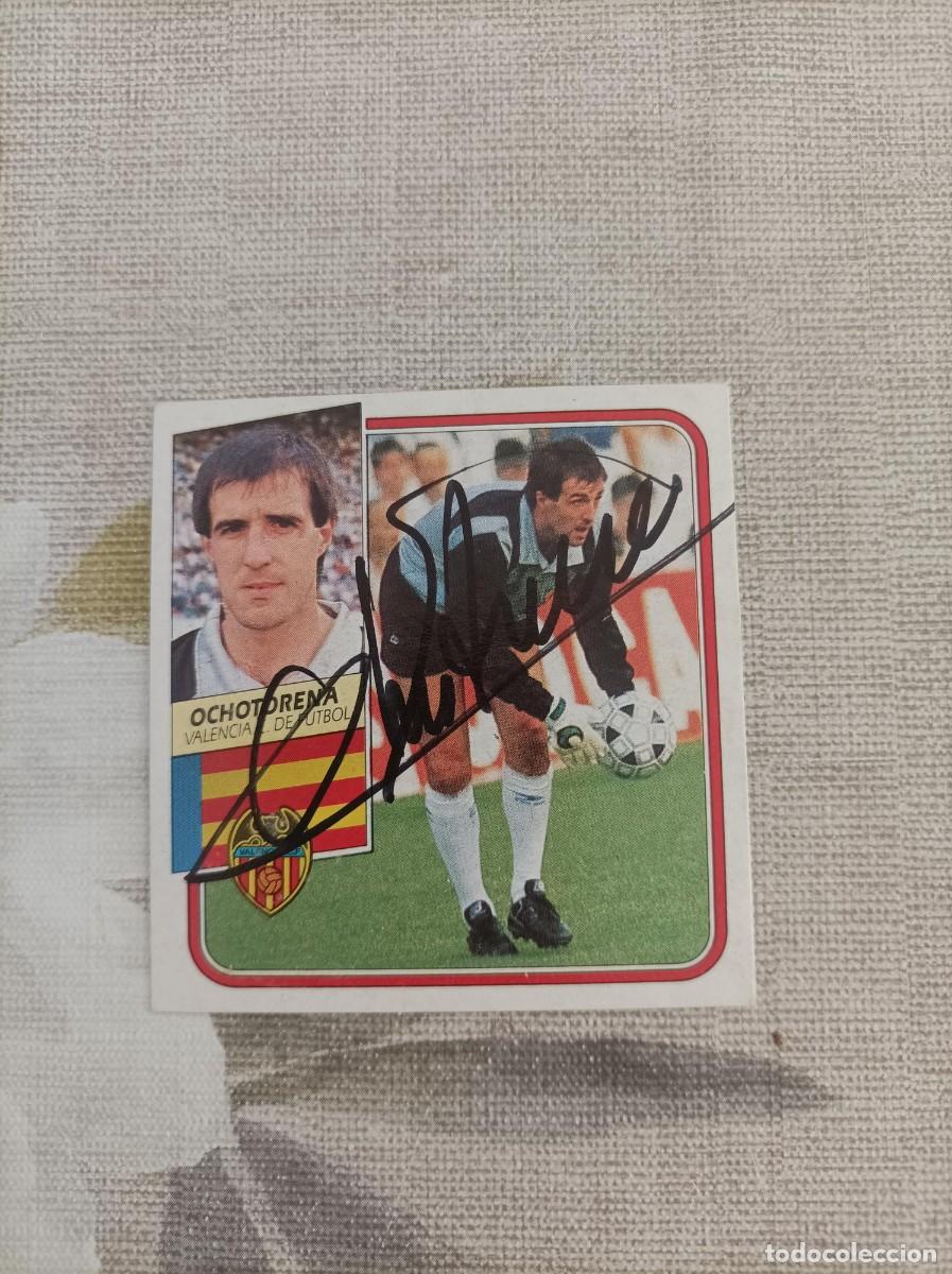 Cromos de f&uacute;tbol: Cromo futbol firmado Ochotena