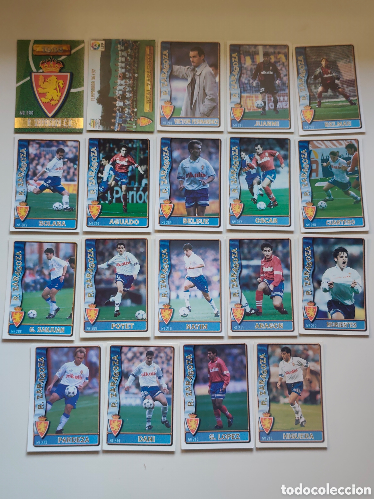 Cartes &agrave; collectionner de Football: 19 CARDS REAL ZARAGOZA MUNDICROMO 1996 1997 #