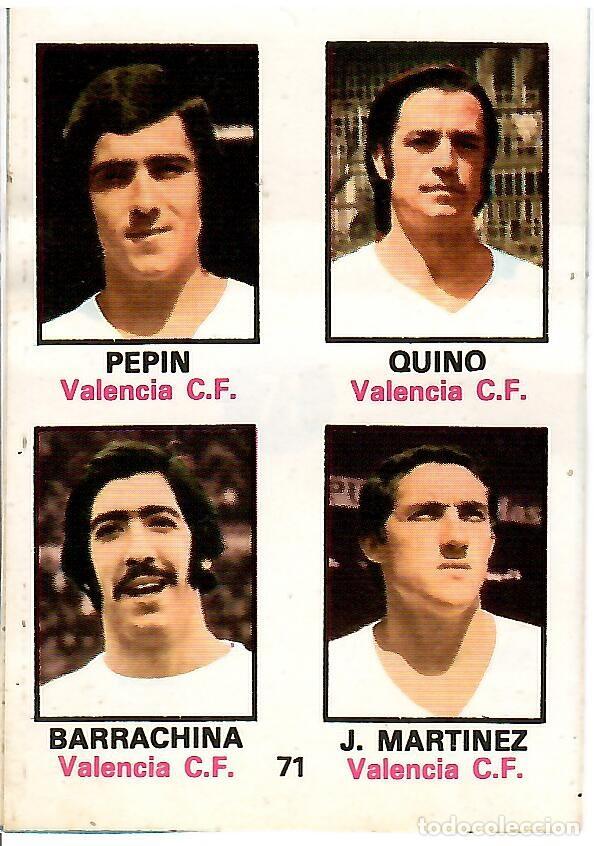 Cromos de f&uacute;tbol: Adhesivo n&ordm; 71 del album de futbol 1974-75, FHER (Valencia C.F.)