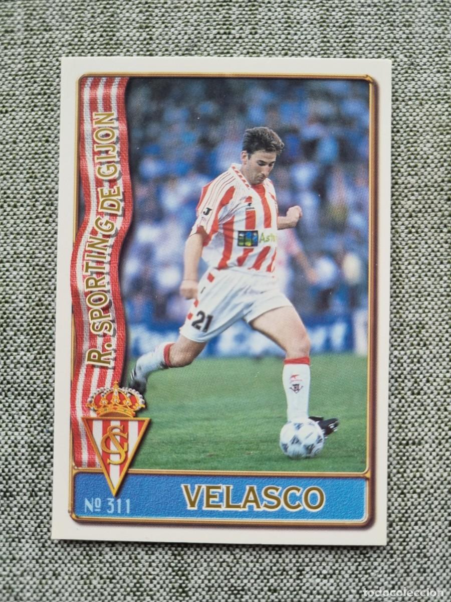 Football Stickers: 311 VELASCO (Sporting de Gij&oacute;n). Las Fichas de la Liga 1996 1997 96 97 (Mundicromo)
