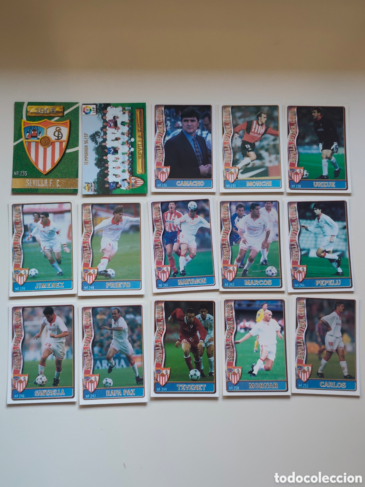 Figurine di Calcio: 15 CARDS SEVILLA MUNDICROMO 1996 1997 #