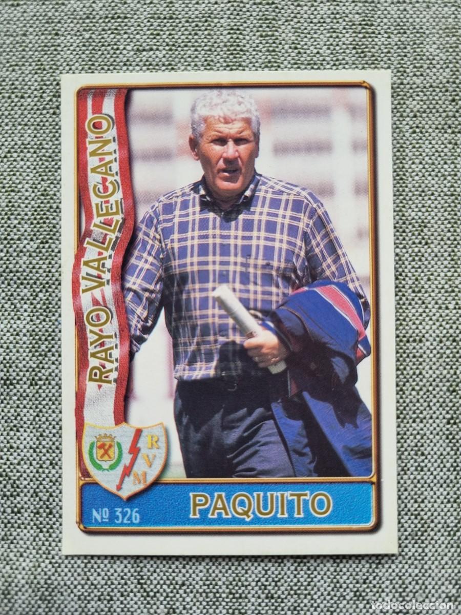 Football Stickers: 326 PAQUITO (Rayo Vallecano). Las Fichas de la Liga 1996 1997 96 97 (Mundicromo)
