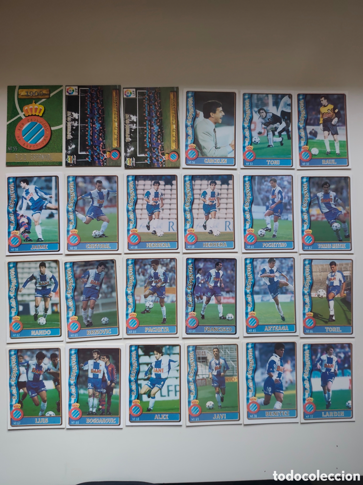 Figurine di Calcio: 24 CARDS ESPANYOL MUNDICROMO 1996 1997 #
