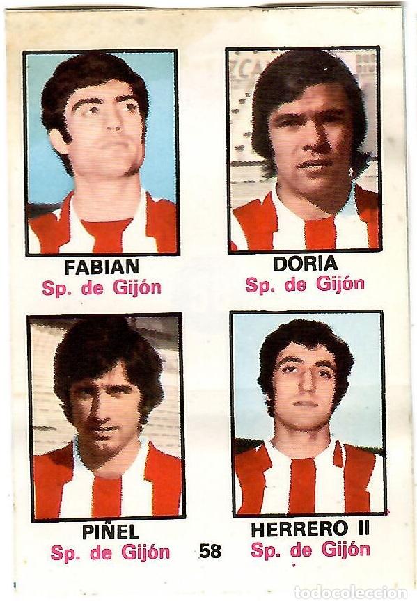 Cromos de Futebol: Adhesivo n&ordm; 58 del album de futbol 1974-75, FHER (Sporting de Gijon)