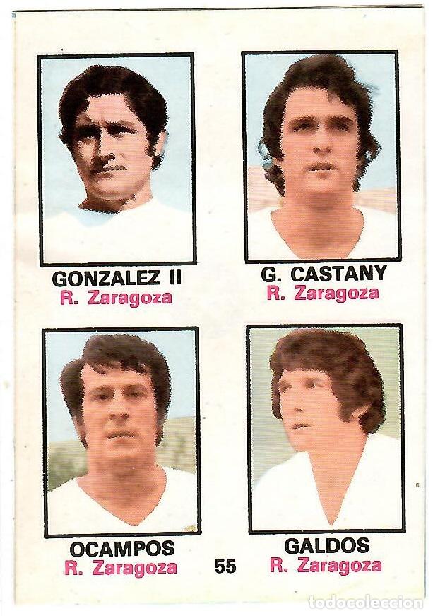 Cromos de f&uacute;tbol: Adhesivo n&ordm; 55 del album de futbol 1974-75, FHER (R. Zaragoza)