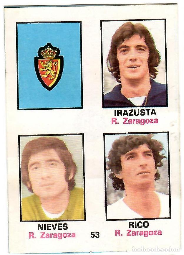 Cromos de f&uacute;tbol: Adhesivo n&ordm; 53 del album de futbol 1974-75, FHER (R. Zaragoza)