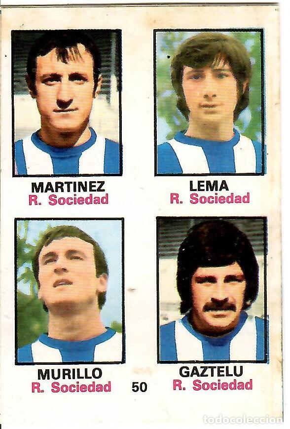 Cromos de f&uacute;tbol: Adhesivo n&ordm; 50 del album de futbol 1974-75, FHER (R. Sociedad)