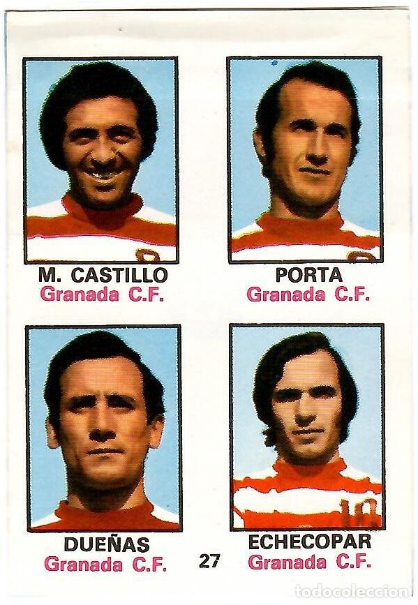 Cromos de f&uacute;tbol: Adhesivo n&ordm; 27 del album de futbol 1974-75, FHER (Granada C.F.)