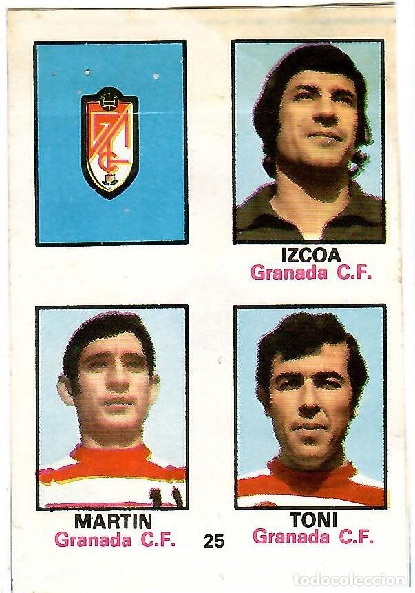 Cromos de f&uacute;tbol: Adhesivo n&ordm; 25 del album de futbol 1974-75, FHER (Granada C.F.)