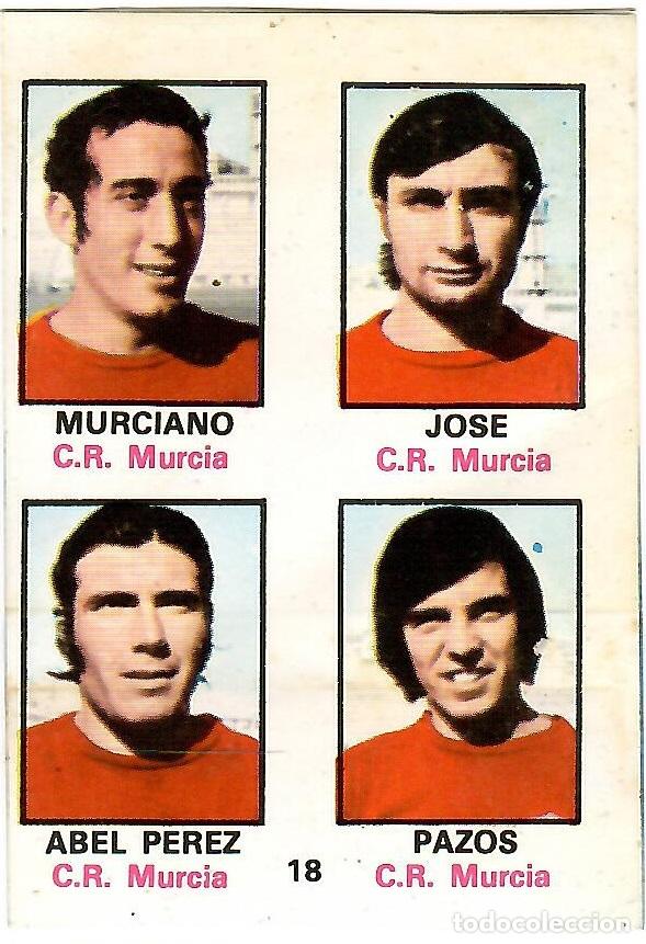 Cromos de f&uacute;tbol: Adhesivo n&ordm; 18 del album de futbol 1974-75, FHER (C.R. Murcia)