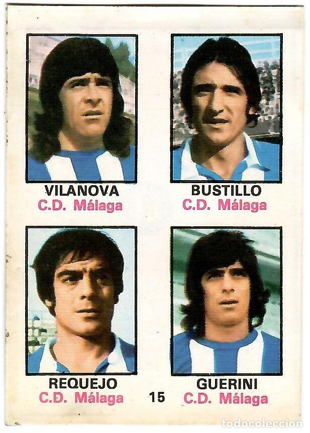 Cromos de f&uacute;tbol: Adhesivo n&ordm; 15 del album de futbol 1974-75, FHER (C.D. Malaga)