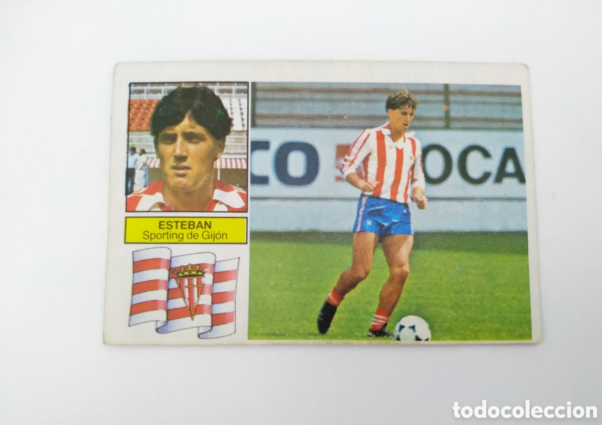 Figurine di Calcio: Este 82 83 esteban coloca imposible del gijon muy dif&iacute;cil despegado