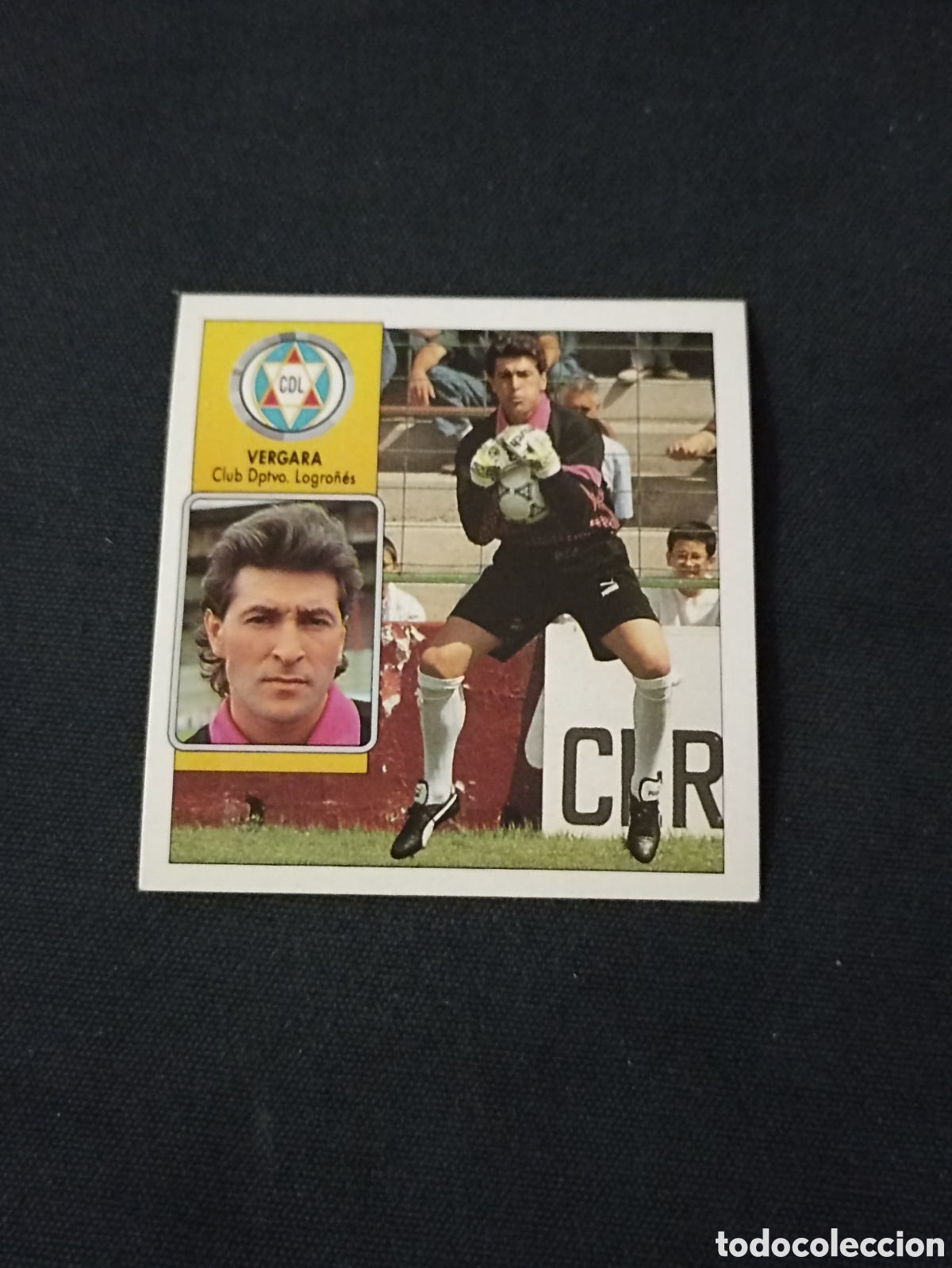 Figurine di Calcio: Vergara ( Club Deportivo Logro&ntilde;&eacute;s ). Liga este 92-93. Nunca pegado