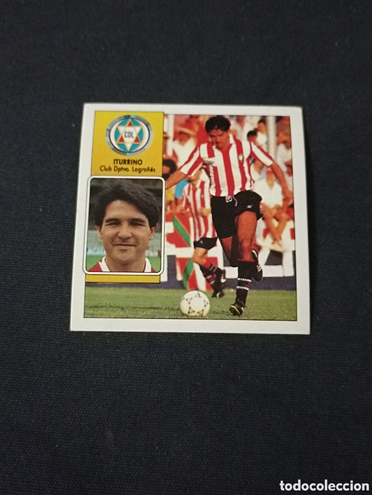 Football Stickers: Iturrino ( Club Deportivo Logro&ntilde;&eacute;s ). Liga este 92-93. Nunca pegado