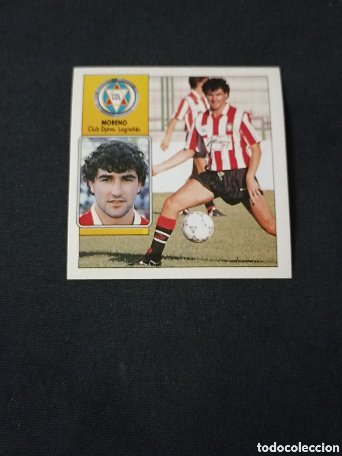Fu&szlig;ball-Sticker: Moreno ( Club Deportivo Logro&ntilde;&eacute;s ). Liga este 92-93. Nunca pegado